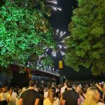 Blick auf das Feuerwerk beim Ruhrorter Hafenfest